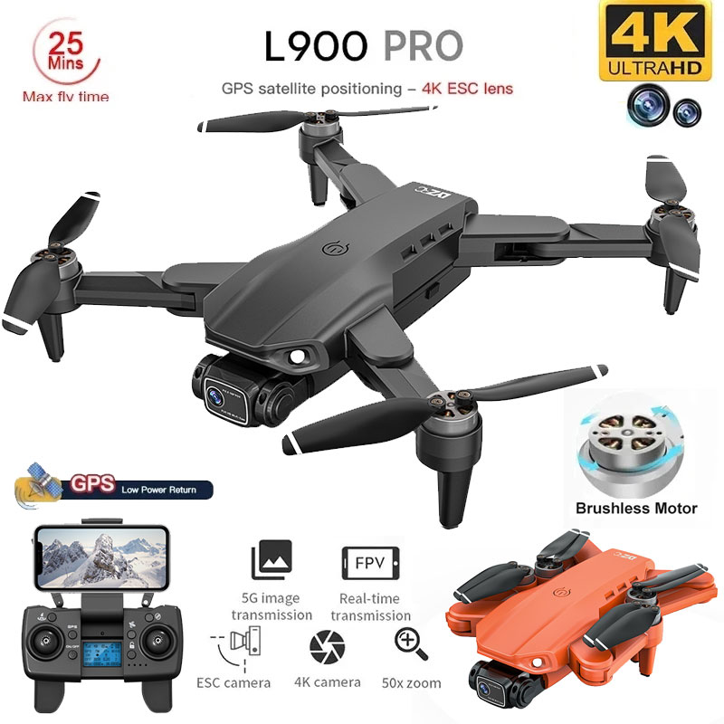 折りたたみ式ブラシレスドローンl900プロ,GPS, 4k, - Drone Cinematic のレビューと価格