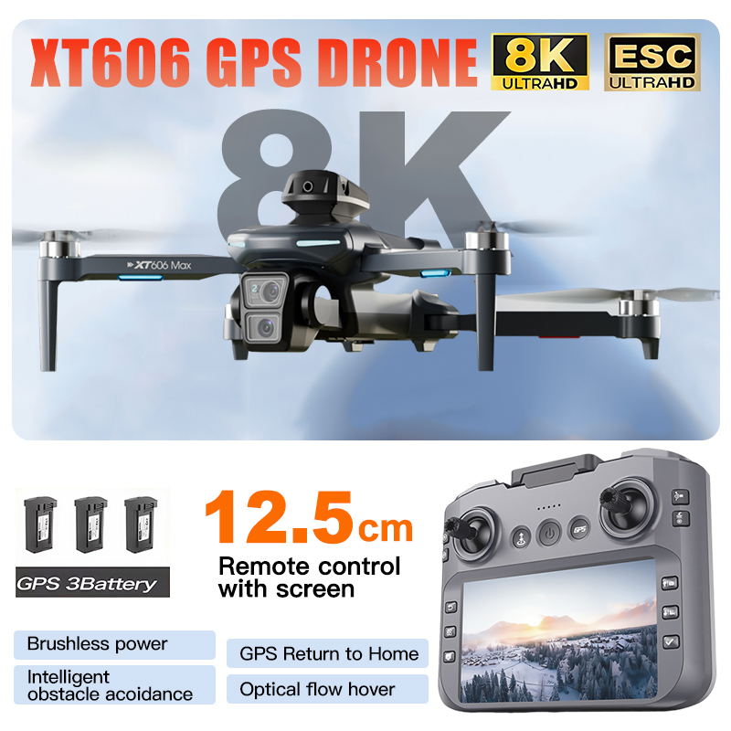XT606 MAX 3 バッテリー ドローン 4K 8K H - Drone Thermal Imaging のレビューと価格